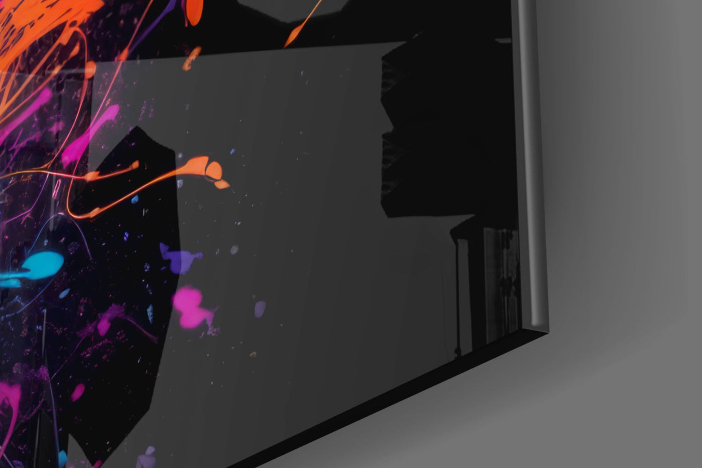 Neon Splash Astronaut Glass Wall Art
