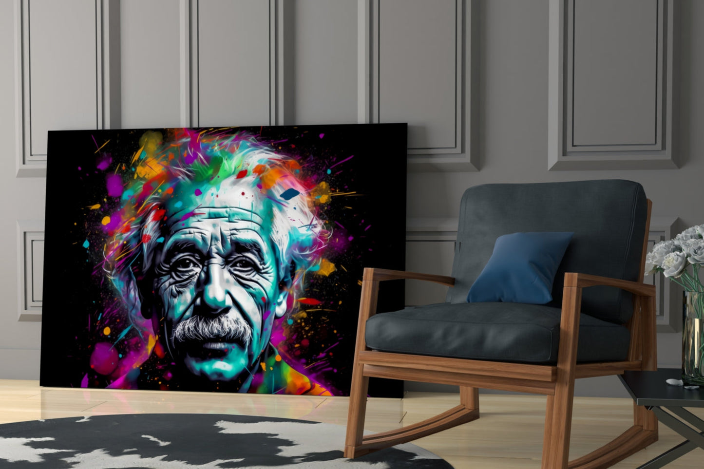 Iconic Physicist Glass Wall Art || Designer Collection