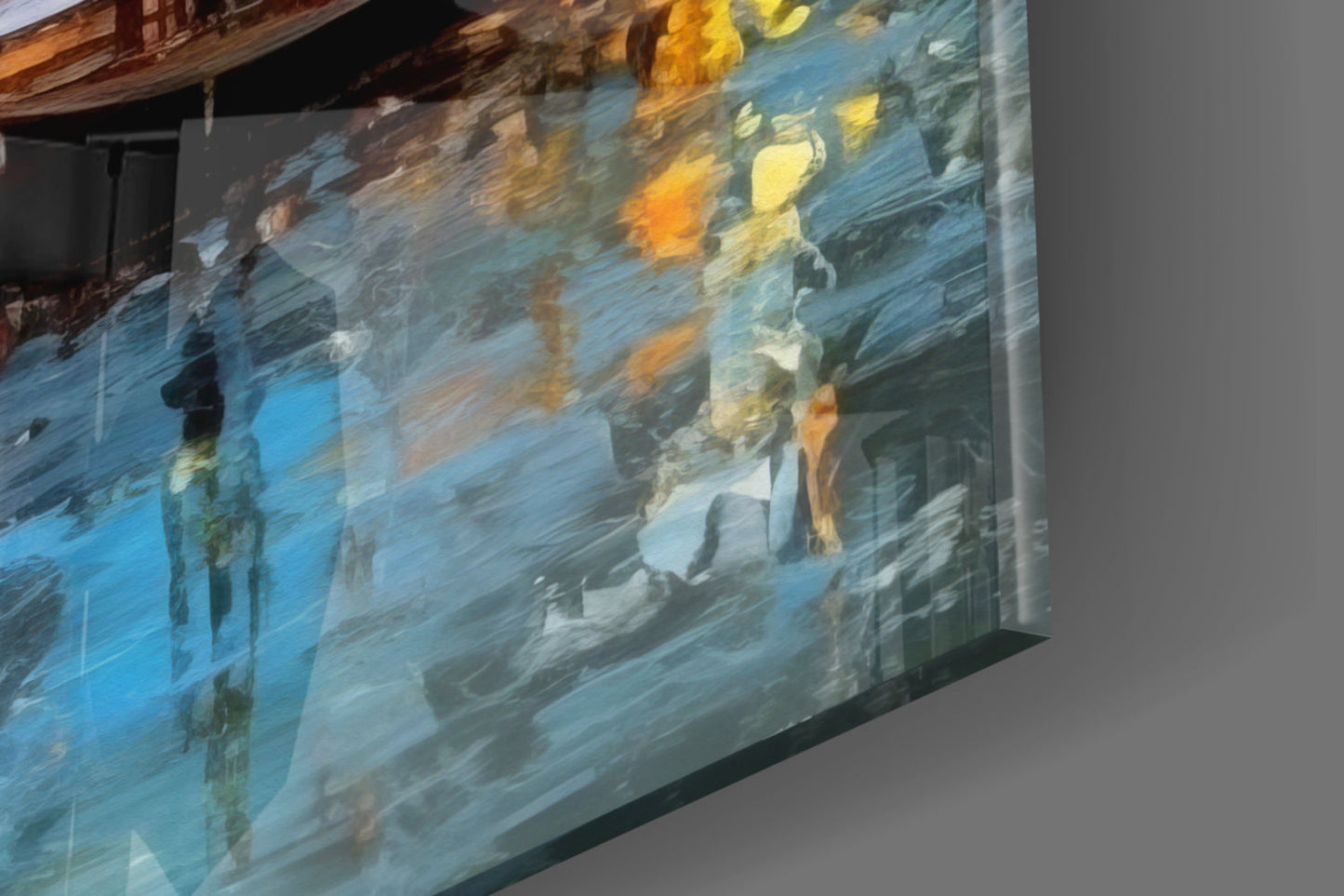 Golden Istanbul Harbor Sailboats Glass Wall Art