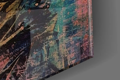 Teal Grunge Wall Boxer Fighter Glass Wall Art