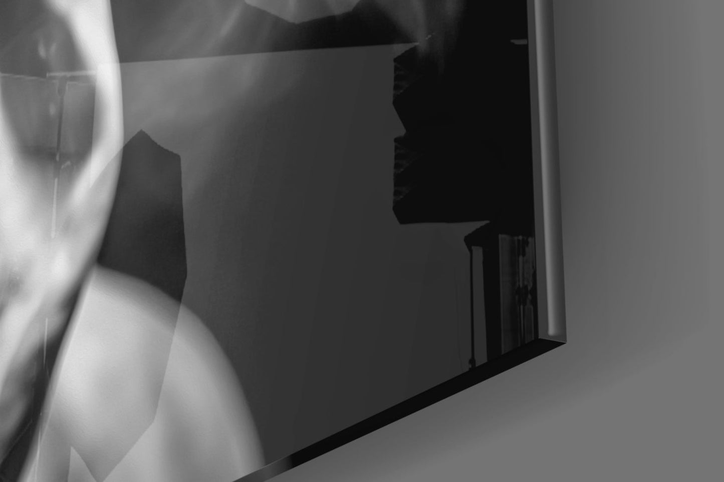 Monochrome Hooded Rapper Portrait Glass Wall Art