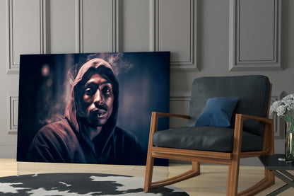 Dark Night Street Hoodie Rapper Glass Wall Art