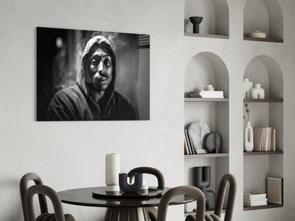 Smoky Gray Zip Hoodie Rapper Glass Wall Art