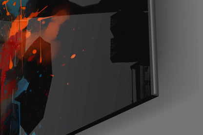 Buffalo Head Paint Splash Glass Wall Art