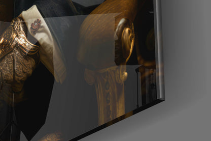Tiger in Navy Suit Fireside Glass Wall Art