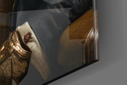 Aristocrat Tiger with Gold Goblet Glass Wall Art