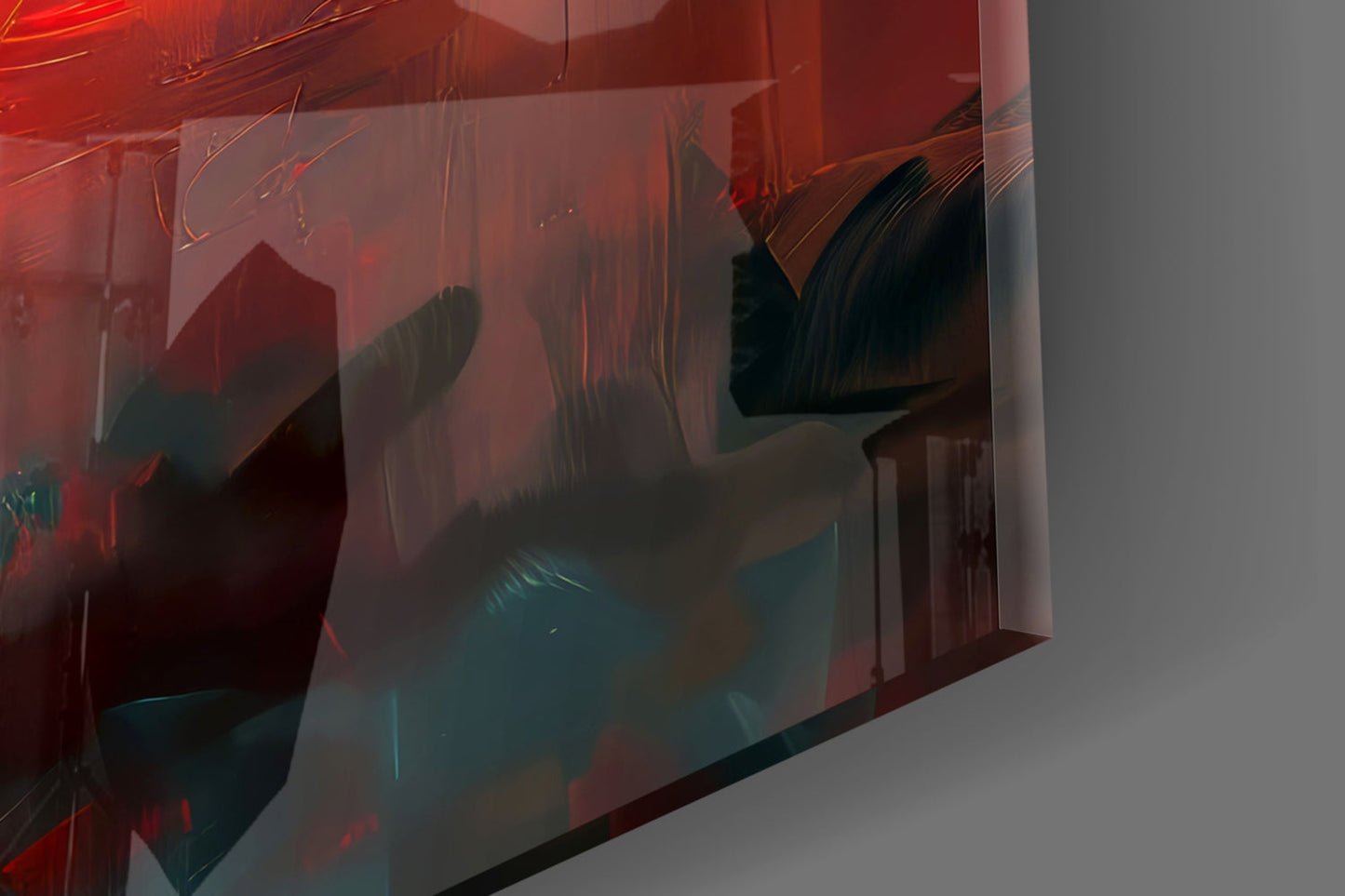 Fiery Orange And Teal Sunburst Cross Glass Wall Art