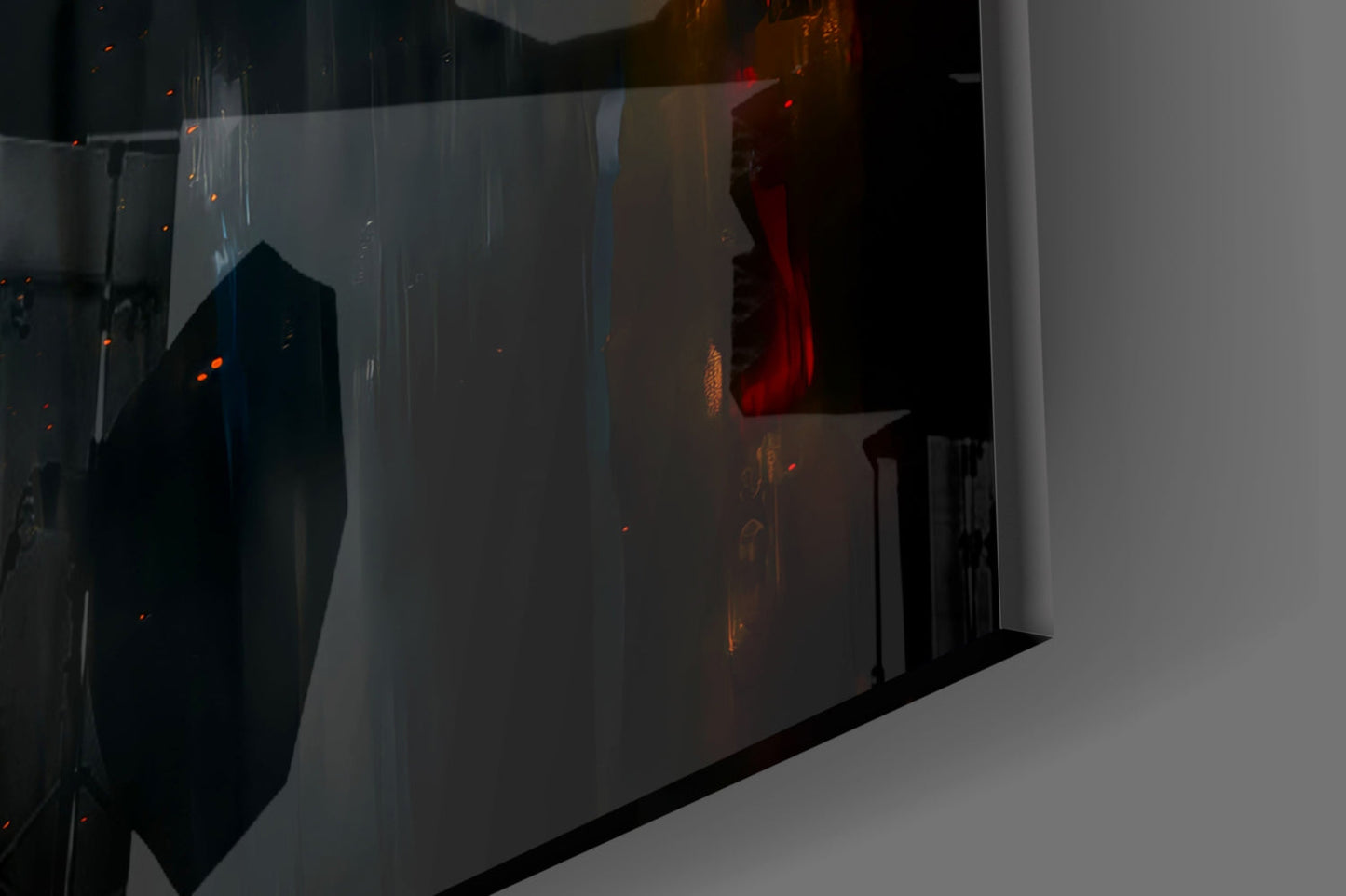 Golden Cross Crucifixion Dark Backdrop Glass Wall Art
