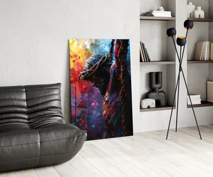 Crown Of Thorns Colorful Splatter Glass Wall Art