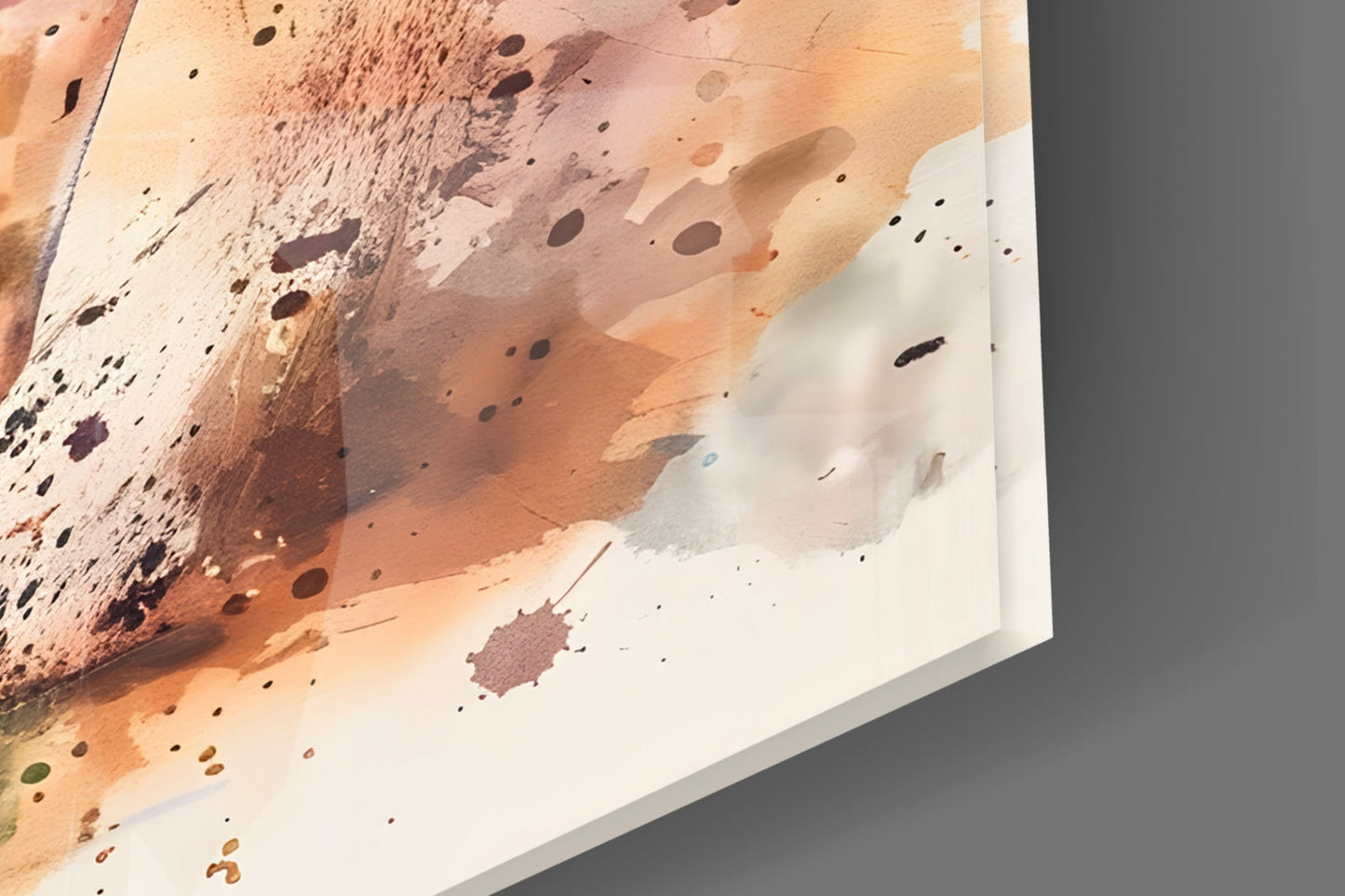 Watercolor Splash Walking Lion Glass Wall Art