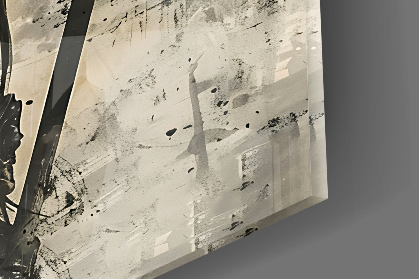 Sepia Spartan With Spear Glass Wall Art