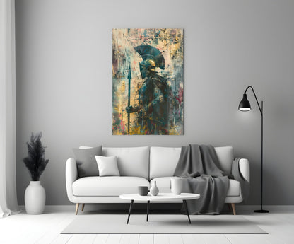 Colorful Painted Spartan Glass Wall Art