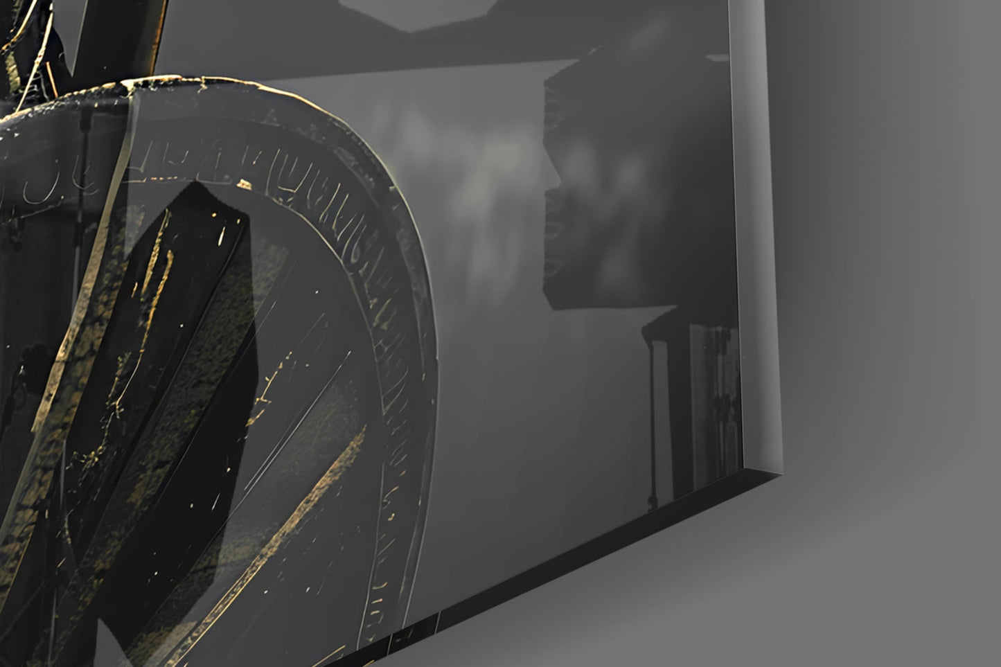 Realistic Spartan Warrior Glass Wall Art