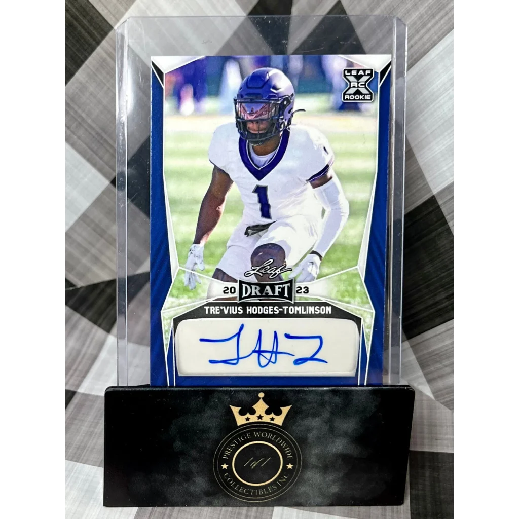 2023 Tre’Vius Hodges-Tomlinson draft auto card with jersey swatch from Prestige Worldwide Collectibles