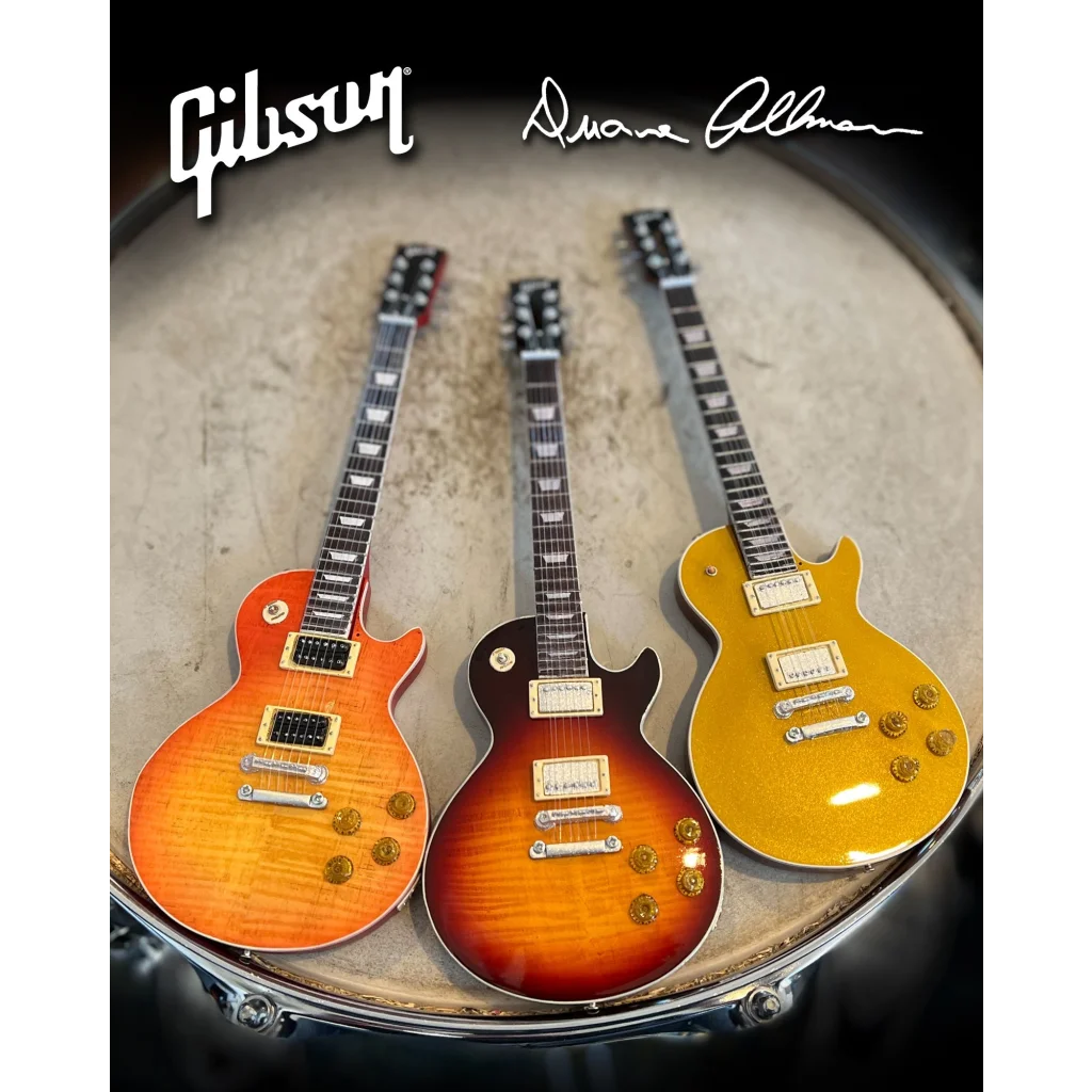 Duane Allman Axe Heaven Gibson Les Paul mini guitar set in burst finishes
