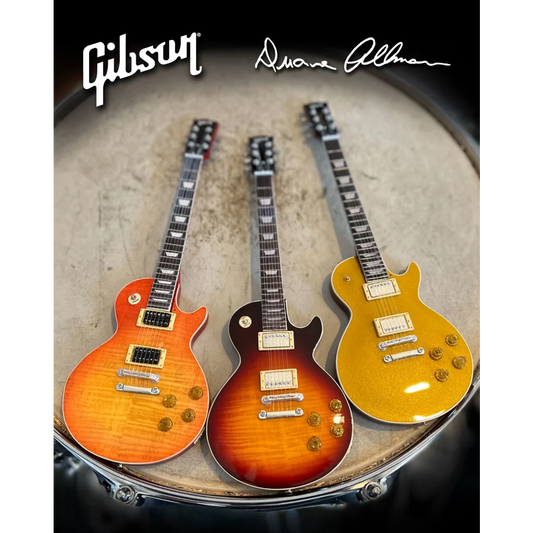 Duane Allman Axe Heaven Gibson Les Paul mini guitar set in burst finishes
