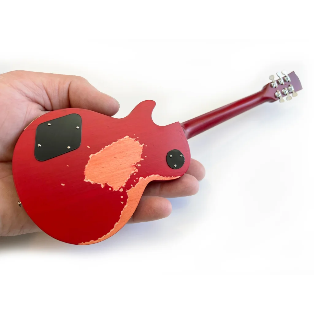 Duane Allman Les Paul miniature guitar by Axe Heaven, red electric toy