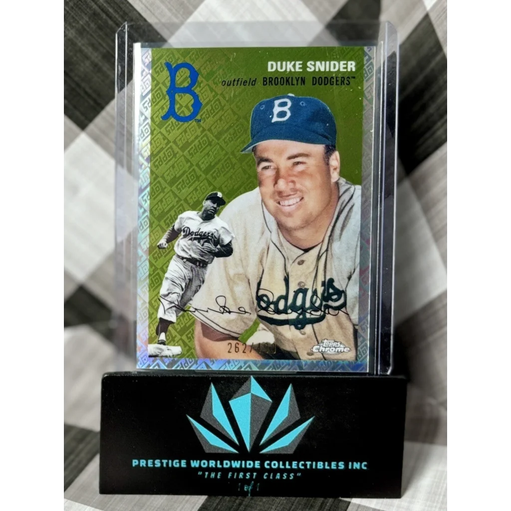 Duke Snider baseball card in case from Prestige Worldwide Collectibles
