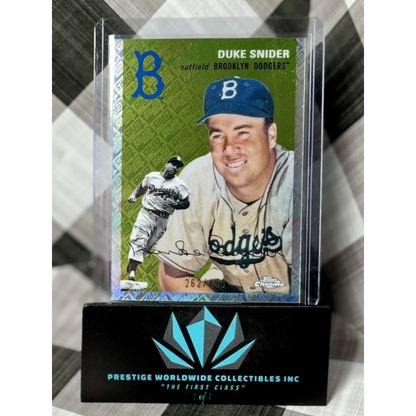 Duke Snider baseball card in case from Prestige Worldwide Collectibles