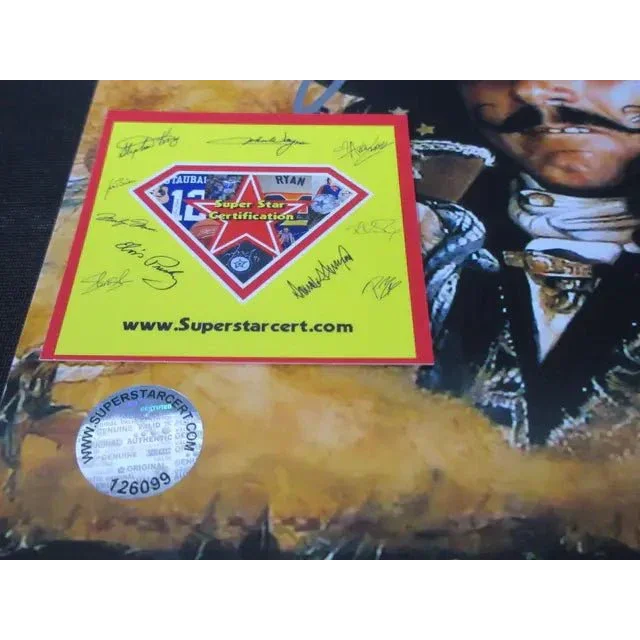 Yellow certificate with signatures and hologram, part of Dustin Hoffman Peter Pan signed 8x10 photo collection