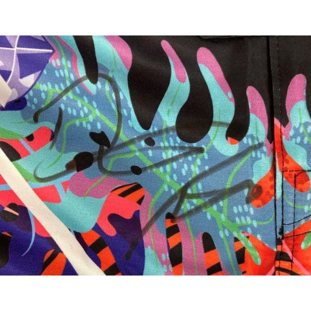 Colorful abstract patterned MMA trunks inspired by Dustin Poirier with JSA auth