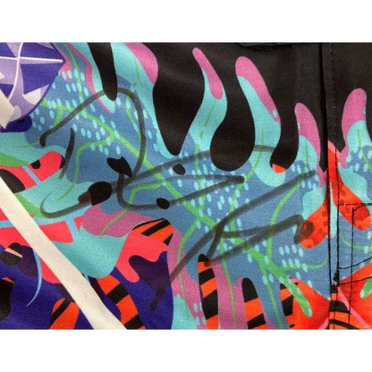 Colorful abstract patterned MMA trunks inspired by Dustin Poirier with JSA auth