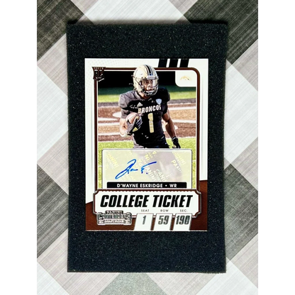 Dwayne Eskridge rookie auto card from Prestige Worldwide with jersey design