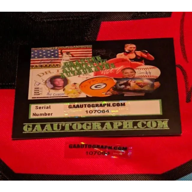 Authenticity certificate for Dwayne Wade autographed jersey with serial number for sports memorabilia