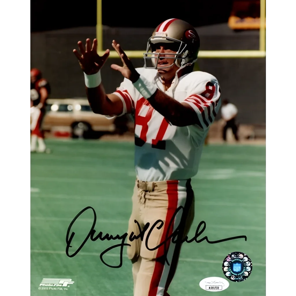 Dwight Clark autographed San Francisco 49ers 8x10 action photo