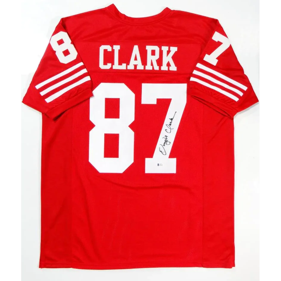 Dwight Clark autographed San Francisco 49ers red jersey #87