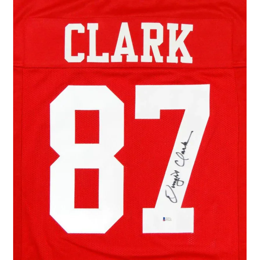 Dwight Clark autographed San Francisco 49ers red jersey #87