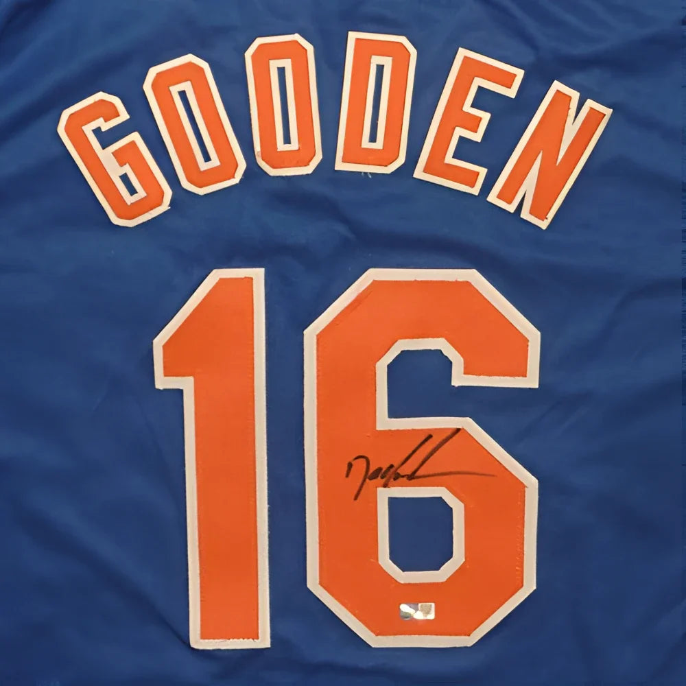 Dwight Gooden autographed blue New York Knicks custom baseball jersey #16