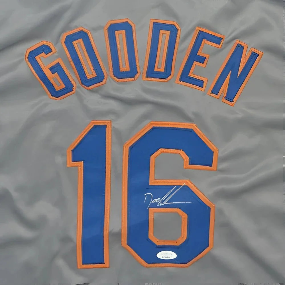 Dwight Gooden signed New York Mets gray jersey number 16