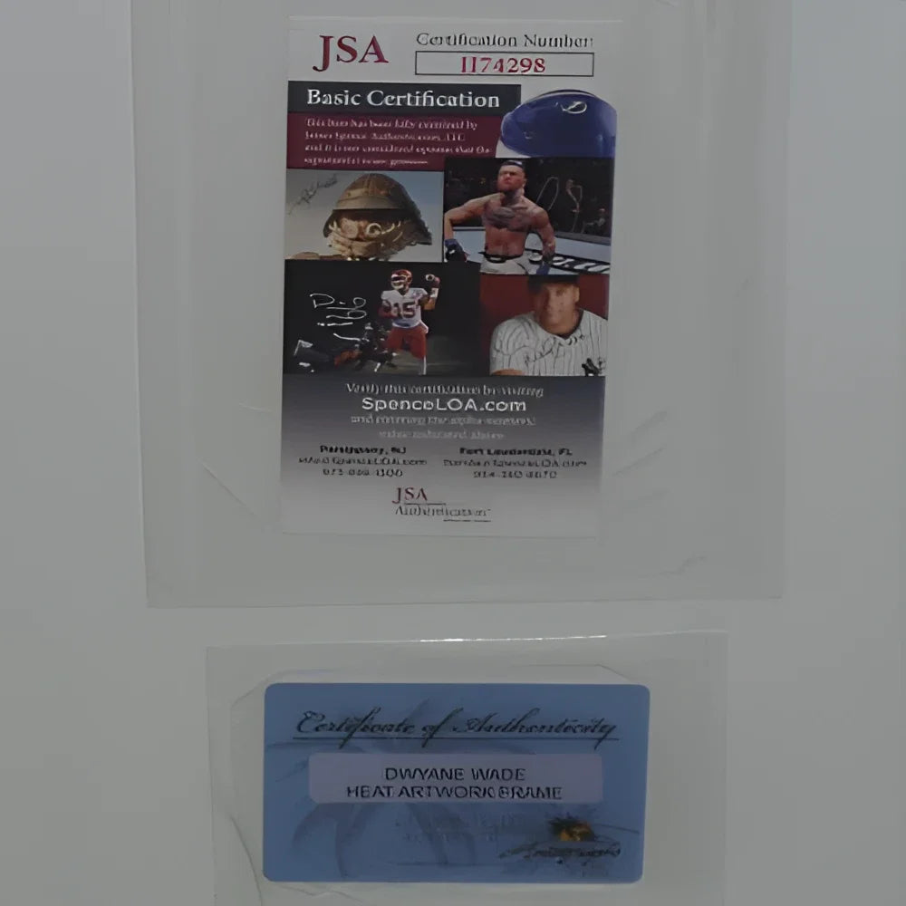 Dwyane Wade autographed Miami Heat blue and white certificate of authenticity