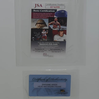 Dwyane Wade autographed Miami Heat blue and white certificate of authenticity
