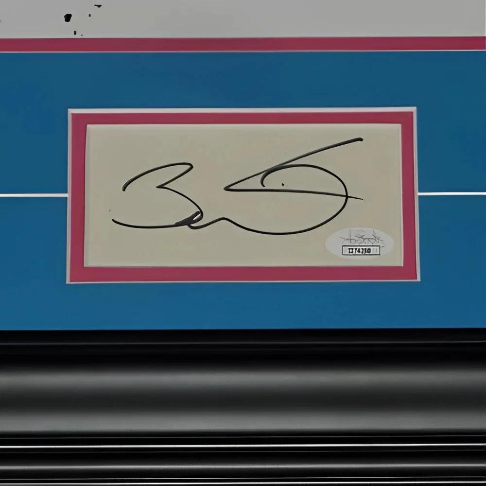 Dwyane Wade autographed Miami Heat splash art in blue pink deluxe frame