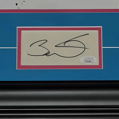 Dwyane Wade autographed Miami Heat splash art in blue pink deluxe frame