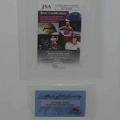 JSA certified Dwyane Wade autographed Miami Heat splash art frame
