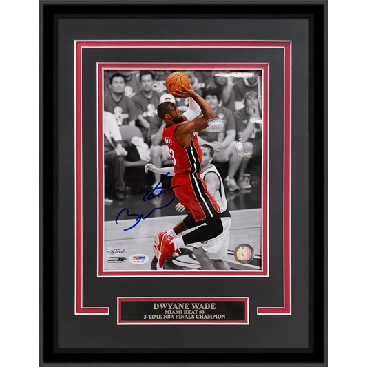 Dwyane Wade signed deluxe framed 8x10 Miami Heat photo