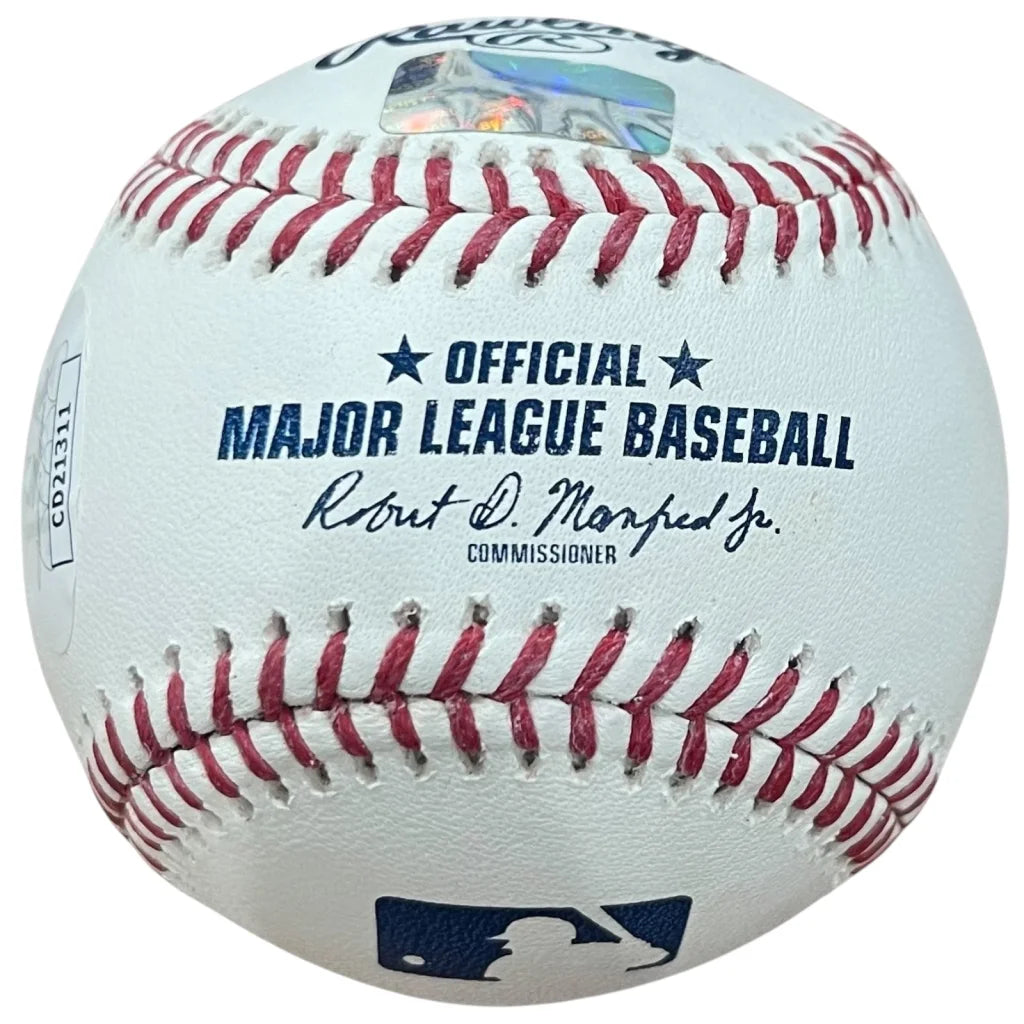 Dylan Crews autographed white MLB baseball with red stitching and JSA