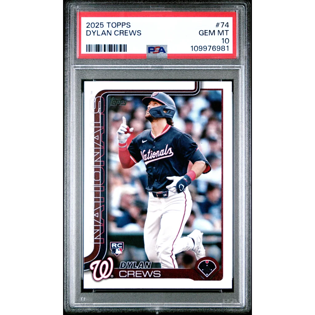 Dylan Crews 2025 Topps Rookie Card PSA GEM MT 10 Washington Nationals