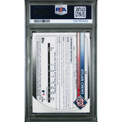 2017 Topps Dylan Crews Washington Nationals PSA 9 Graded Card