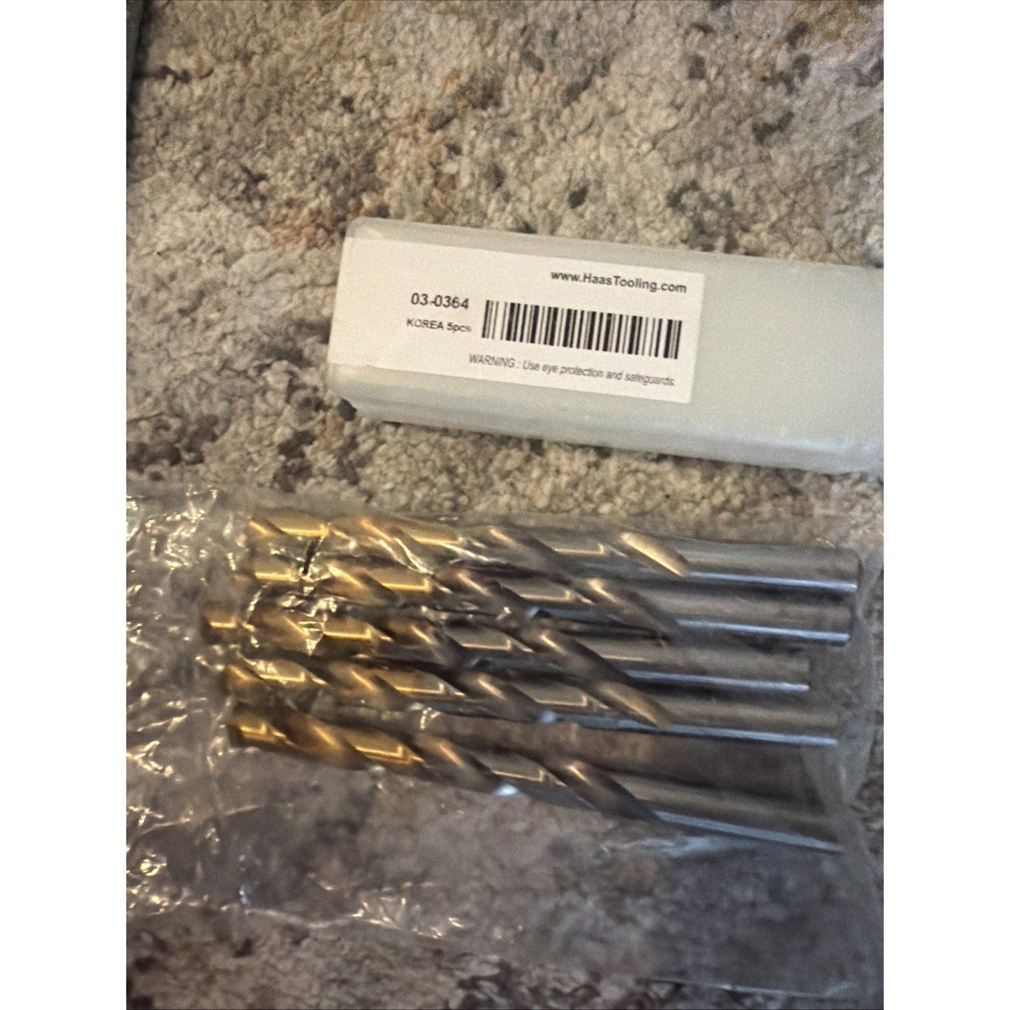 Haas Drill Bits 03-0364 TiN Coated Jobber Drills – Set of 5