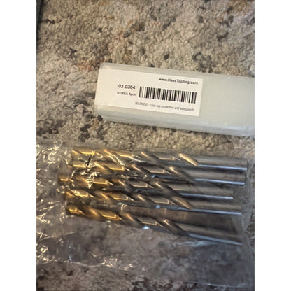 Haas Drill Bits 03-0364 TiN Coated Jobber Drills – Set of 5