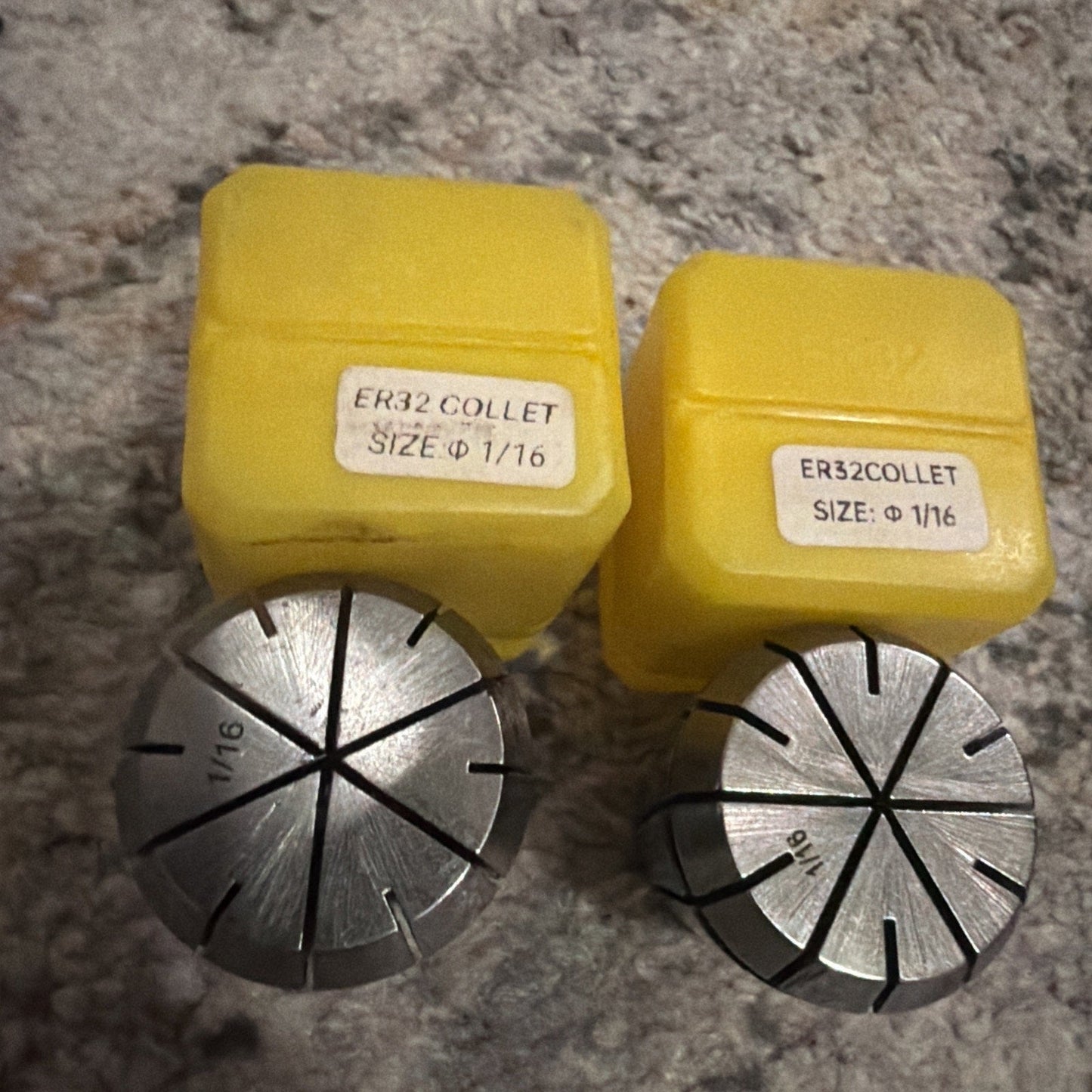 2) ER32 Collet 1/16” Precision CNC Milling Collets w/ Cases