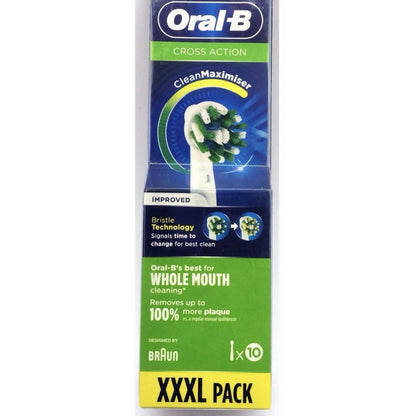 2X Oral B Cross Action Replacement Brush Heads XXXL Pack (10 heads)=20