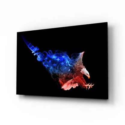 Patriotic Smoke Eagle Canvas Wall Art | Insigneart USA | vintageantiquesgifts.com
