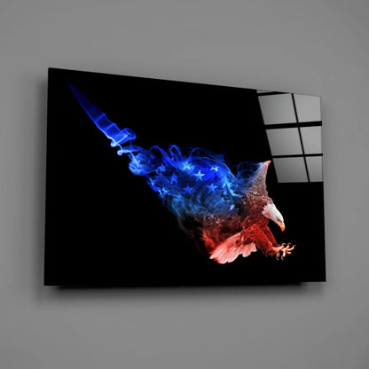 Patriotic Smoke Eagle Canvas Wall Art | Glass Wall Art Print | vintageantiquesgifts.com