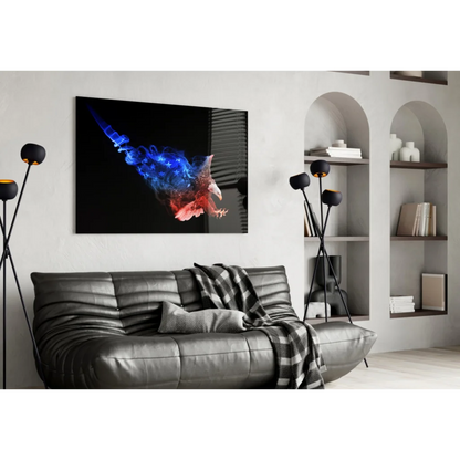 Patriotic Smoke Eagle Canvas Wall Art | Contemporary Home Wall Art | vintageantiquesgifts.com