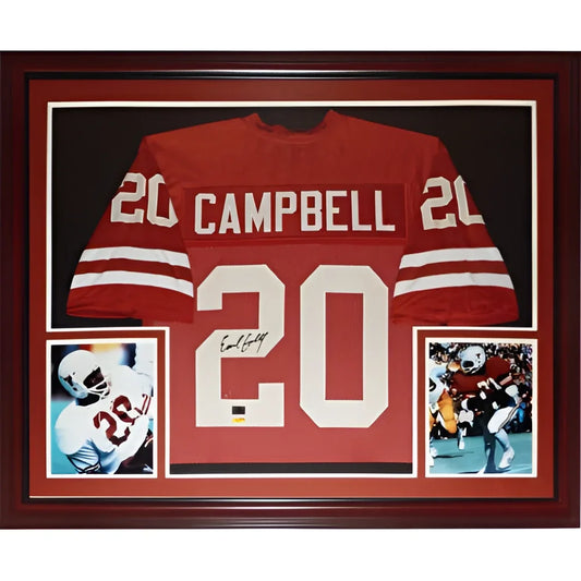 Earl Campbell autographed Texas Longhorns orange deluxe framed jersey #20